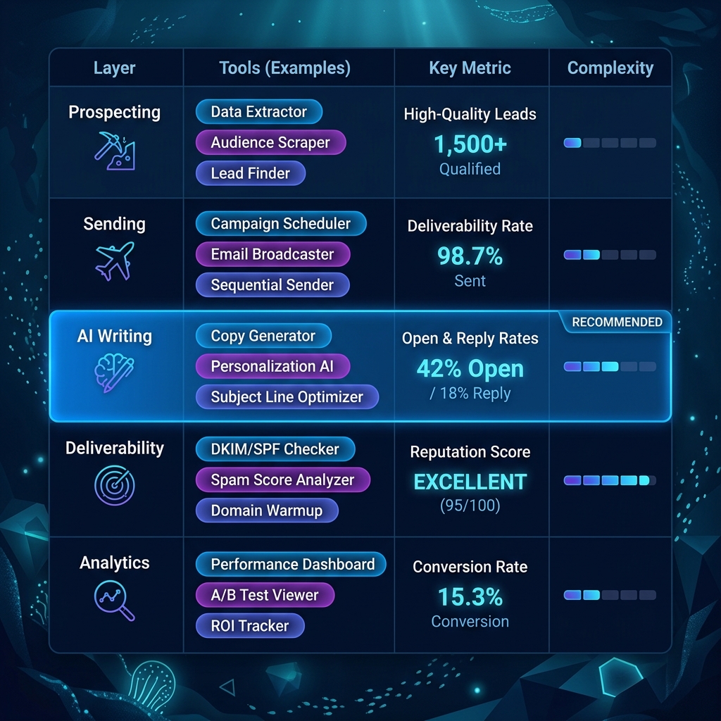 5 layers of a B2B outreach stack