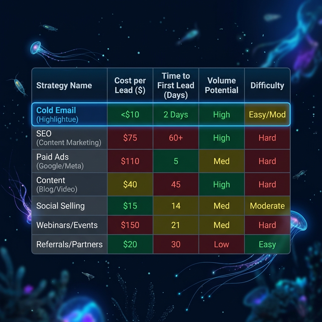 B2B lead generation strategy comparison