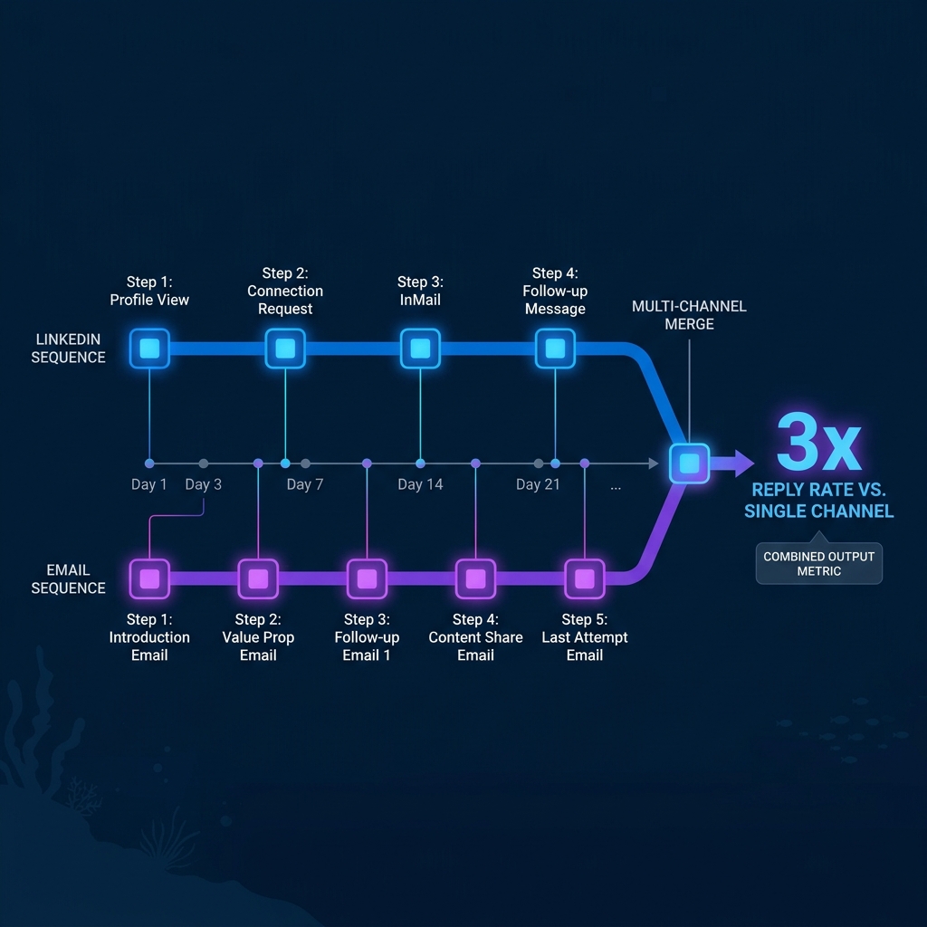 LinkedIn plus cold email combined outreach strategy