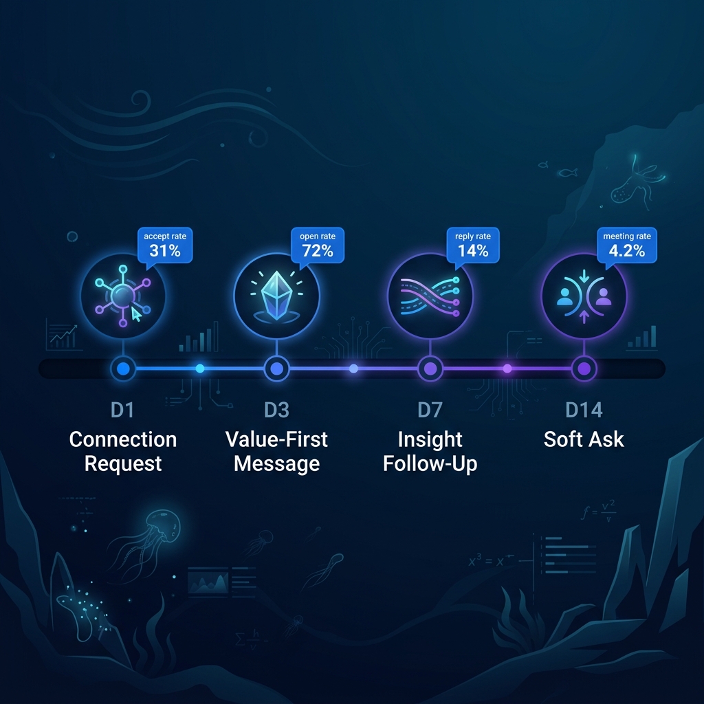 LinkedIn outreach sequence with message templates