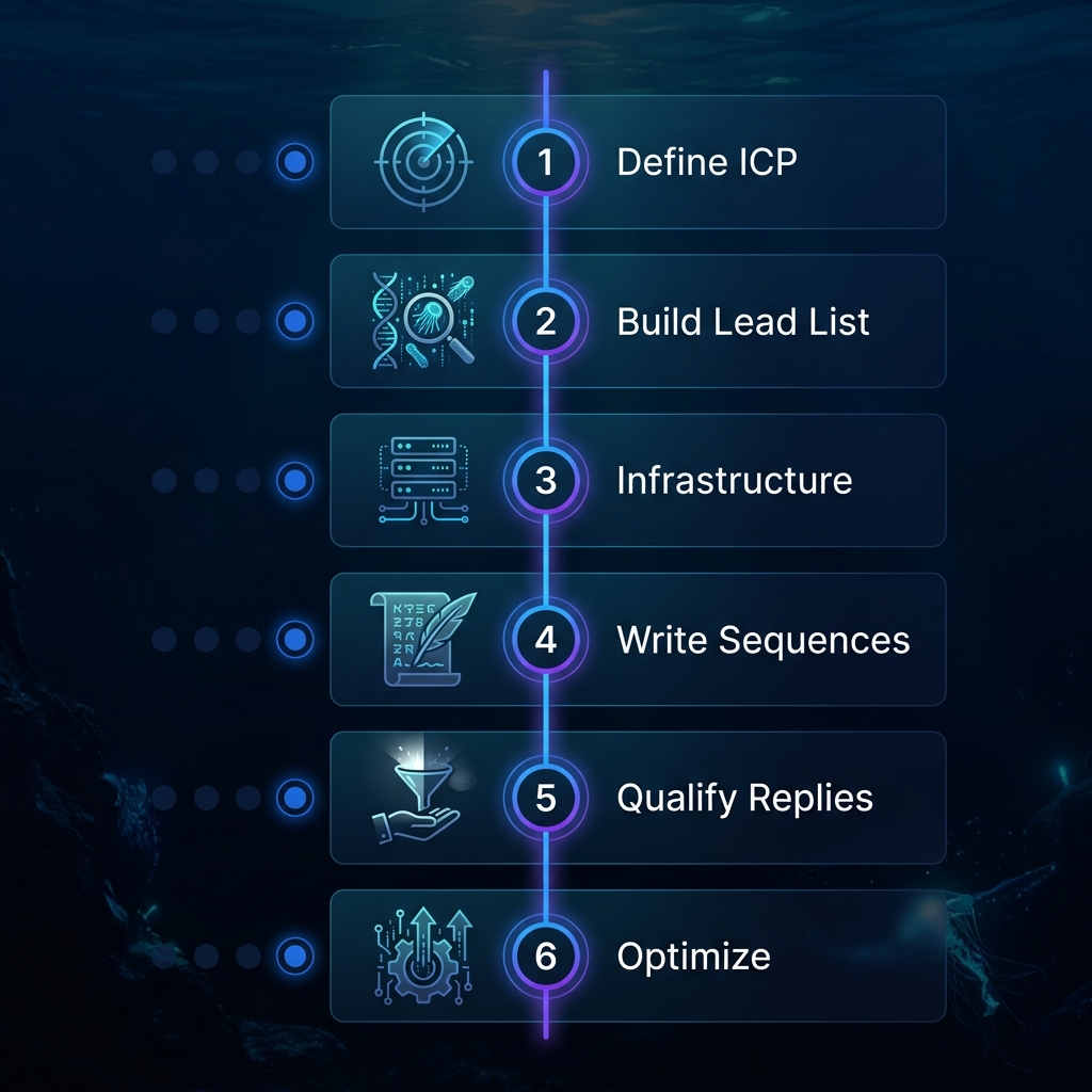 6-step outbound B2B sales pipeline build