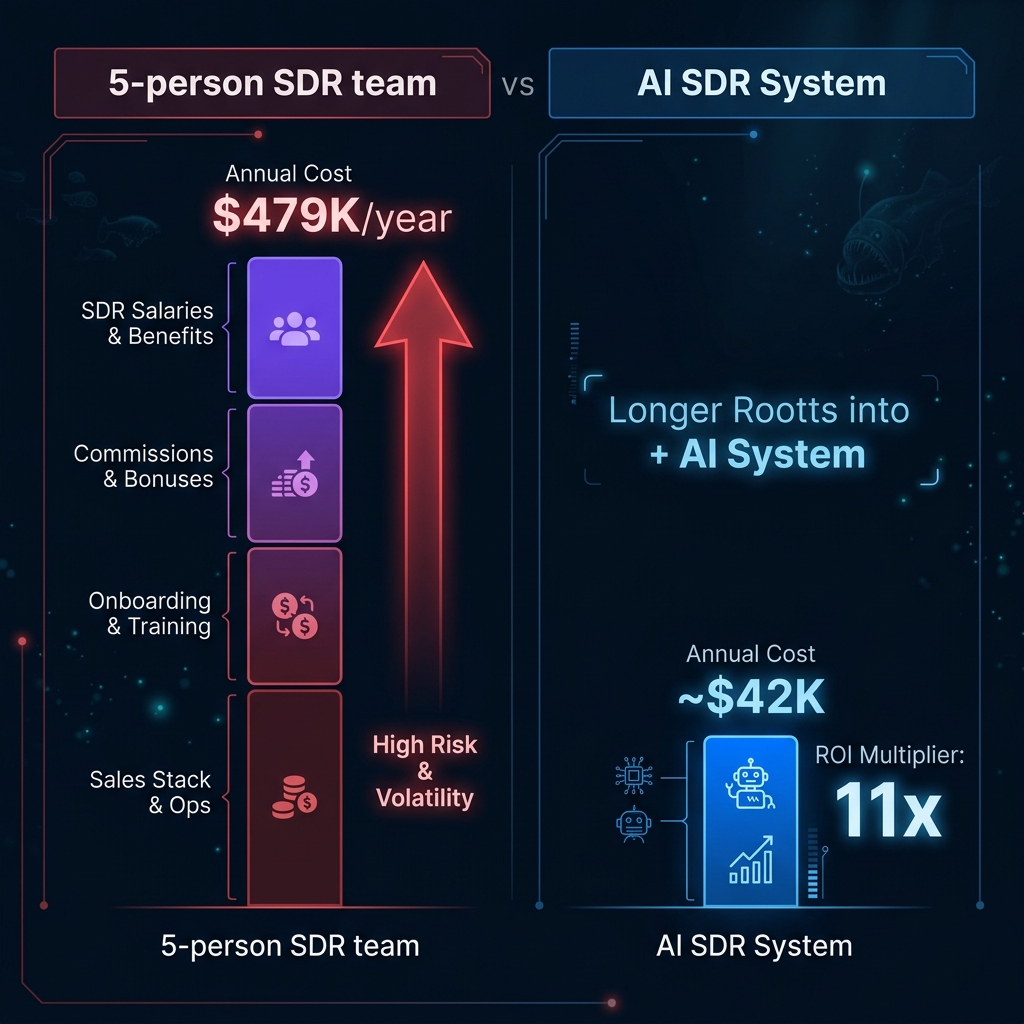 SDR team vs AI system cost math comparison