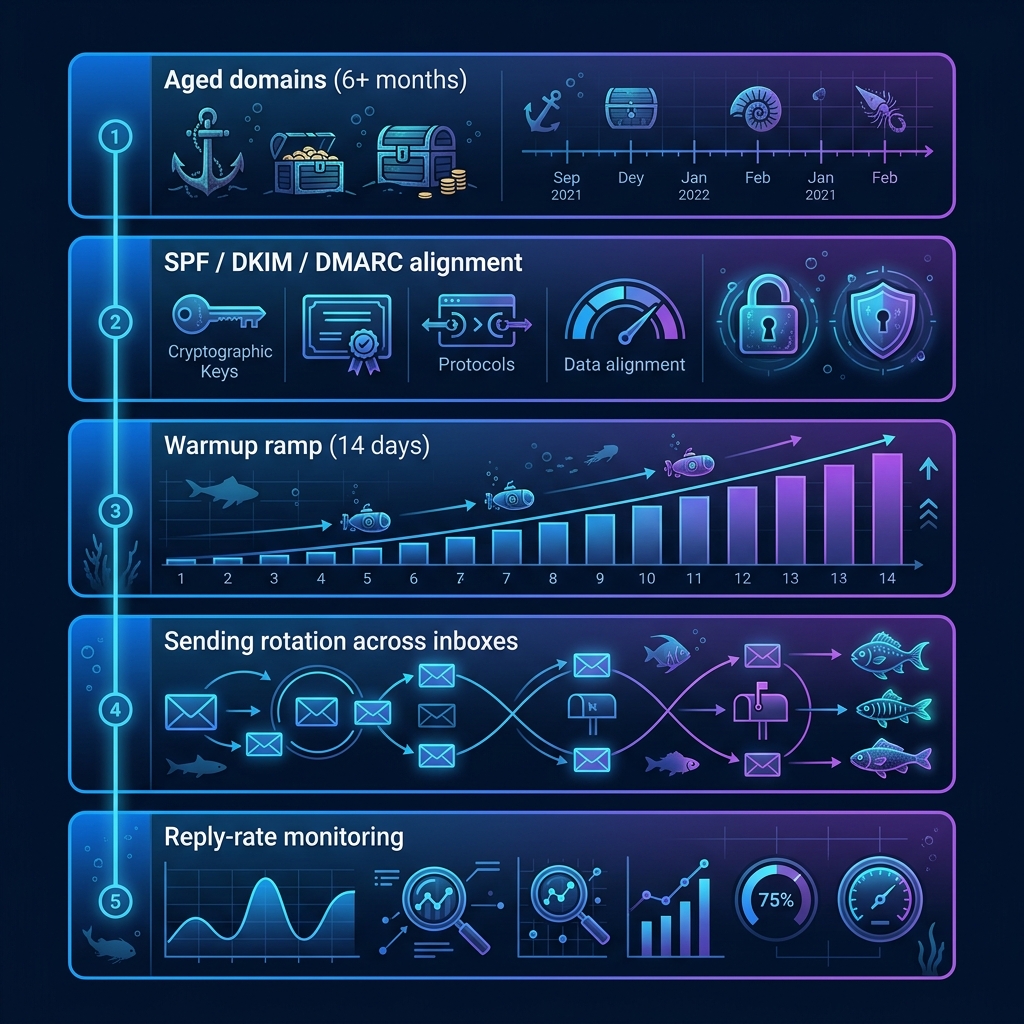 5-layer cold email deliverability infrastructure stack