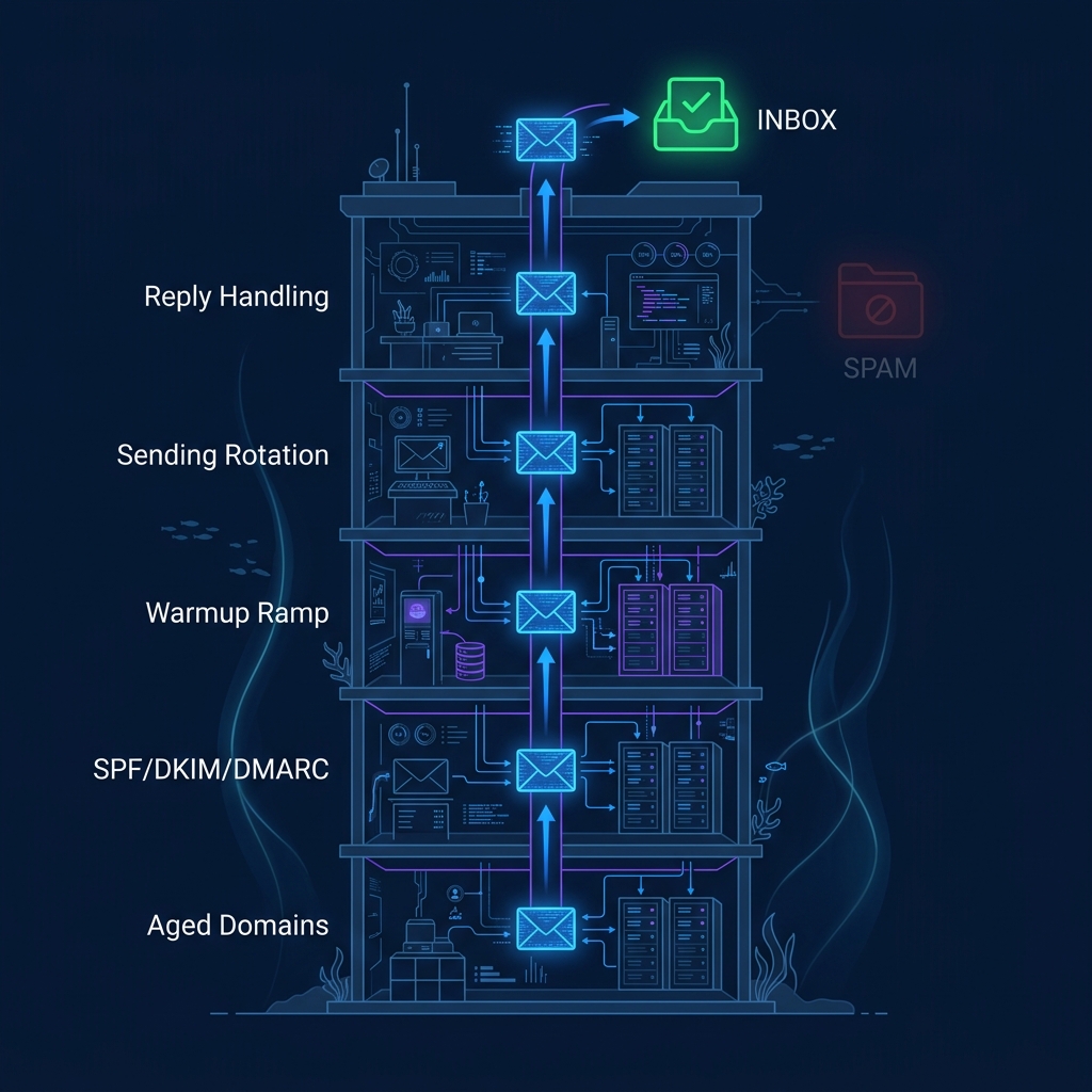Cold email automation infrastructure layers
