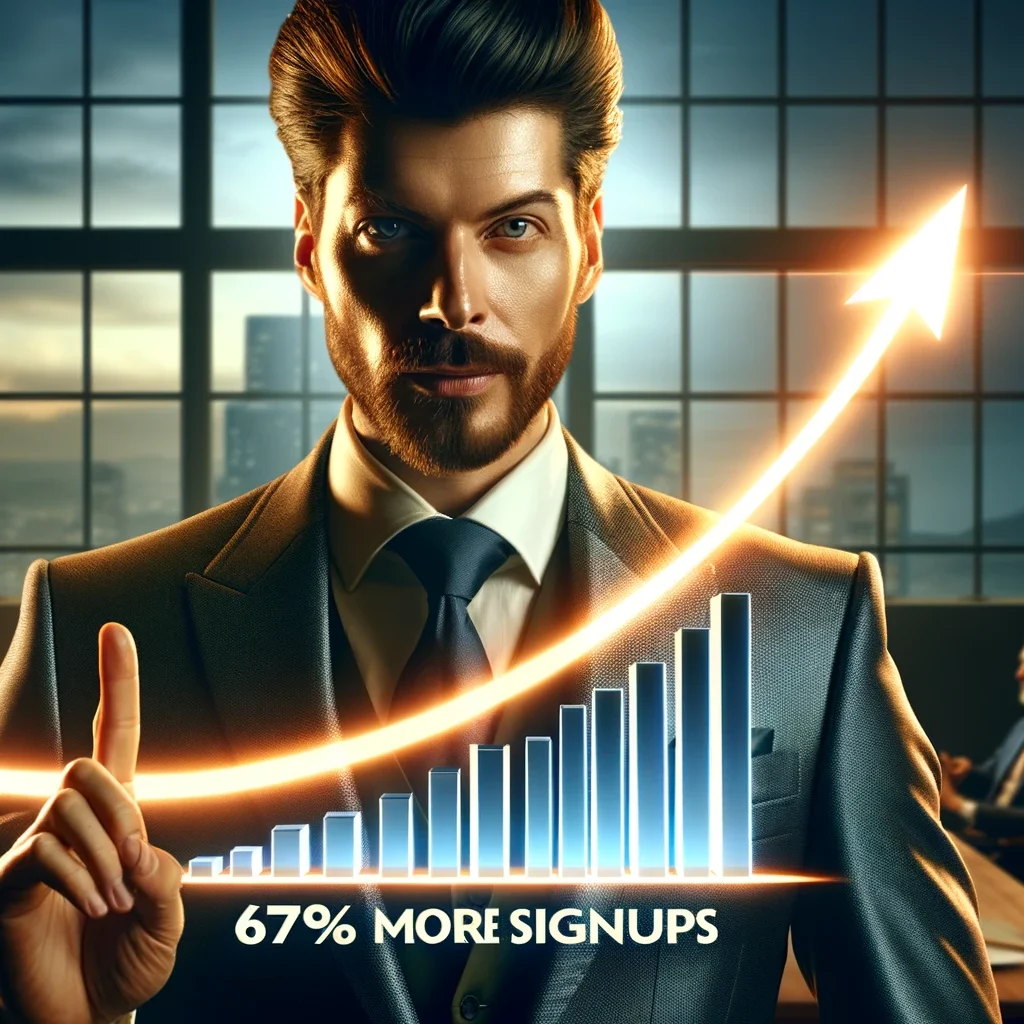 67% more signups for SaaS paltform