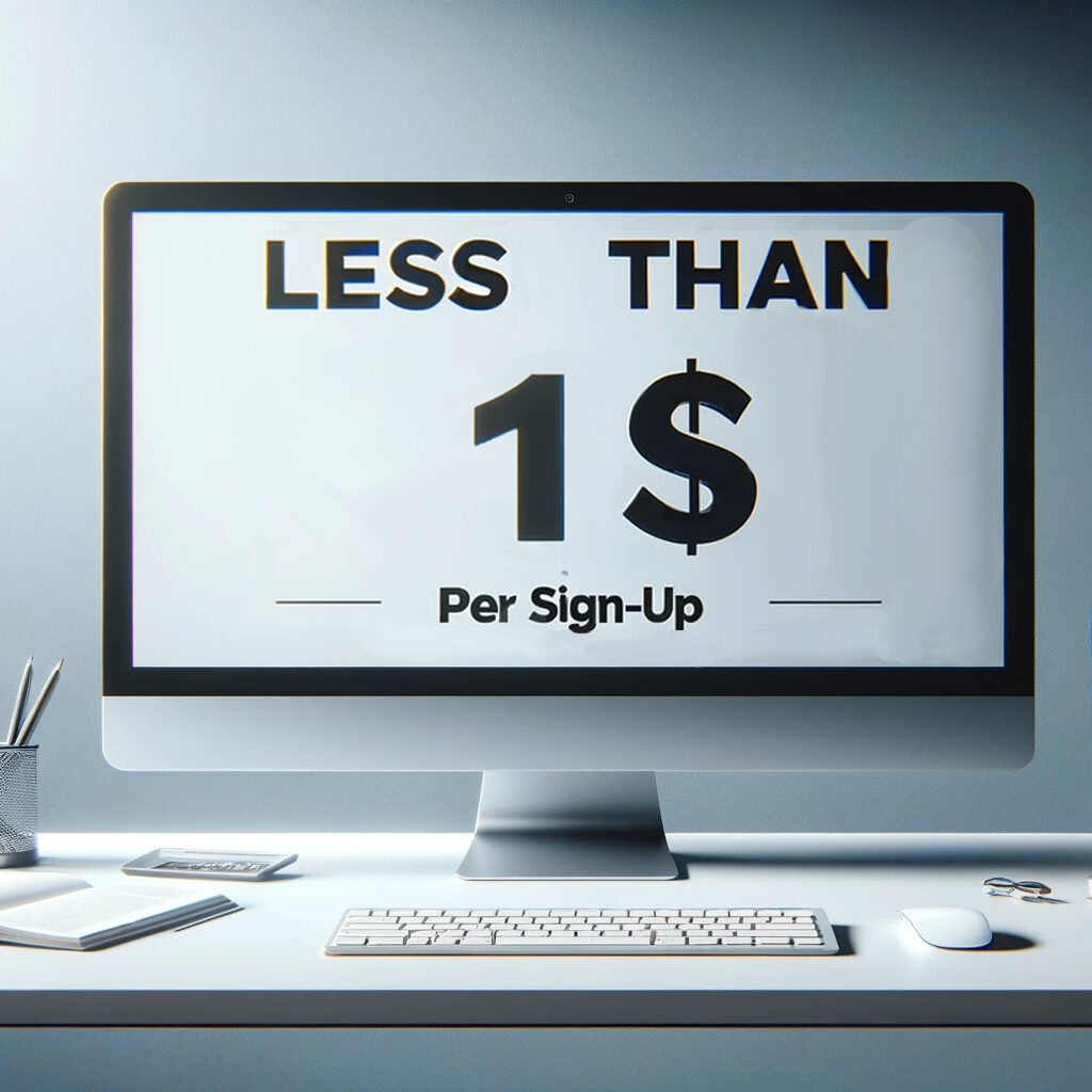 This is how we got sign ups for less than 1 USD each